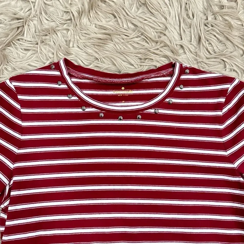 Kate Spade fringe striped blouse size medium